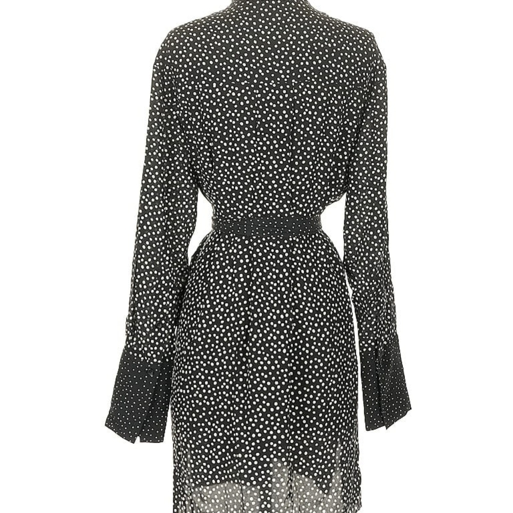 Diane von Furstenberg 100% Silk, long sleeve,  polka dot print, black, short - Picture 5 of 8